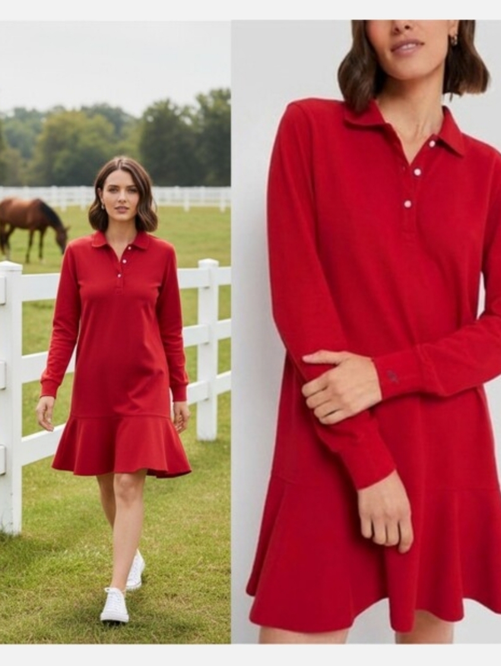 Tuckernuck Twirly Hem Red Polo Mini Dress